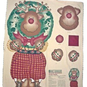 Daisy Kingdom Xmas Door Panel Kit Reggie Reindeer 3D Vintage Holiday Fabric Kit